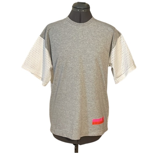 Adidas Stellasport Oversized Grey and White Mesh Back T-Shirt Size XS - Picture 4 of 16